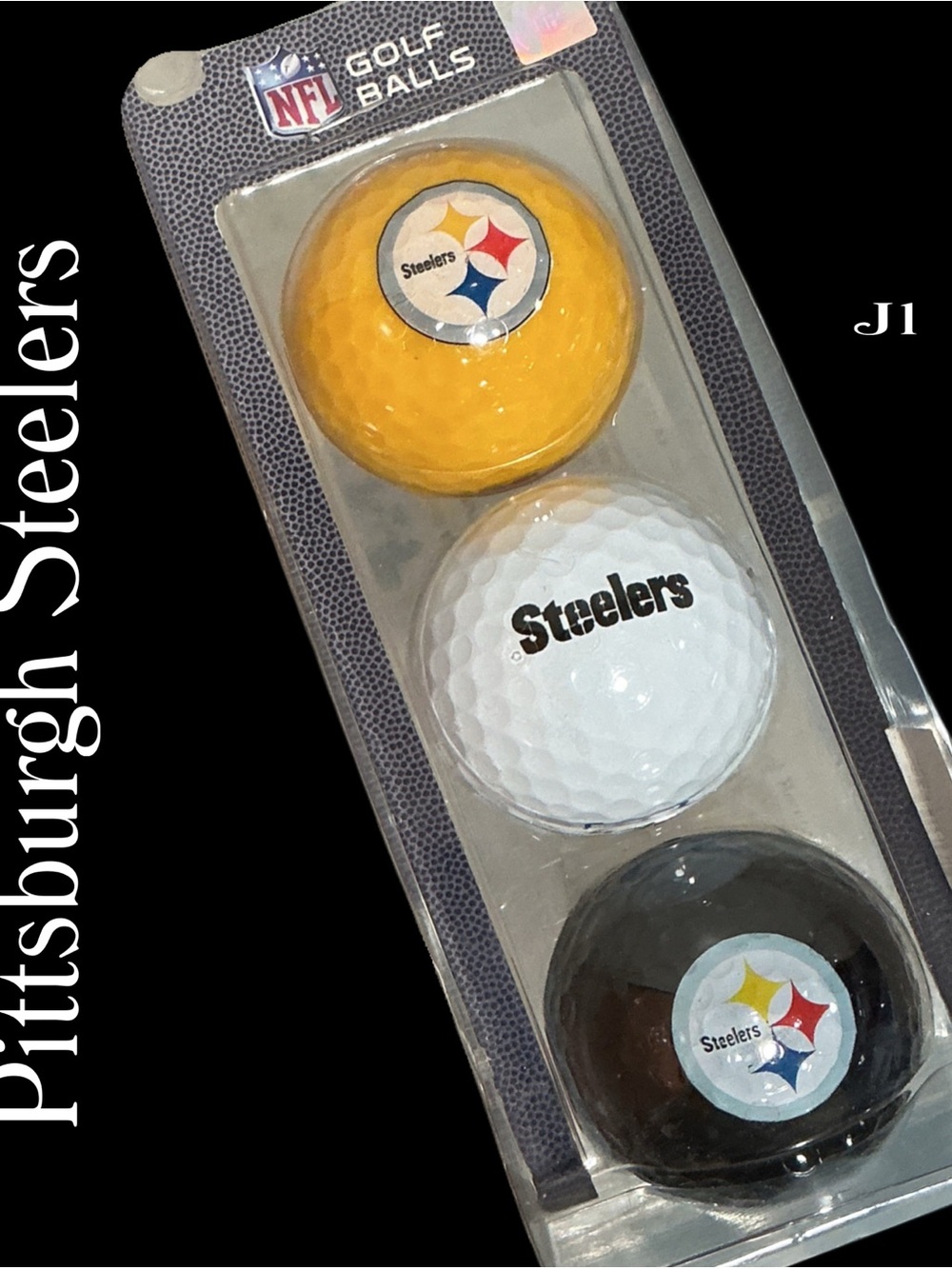 NFL Pittsburgh Steelers Branded Golf Ball Three Pack in Team Colors NEW